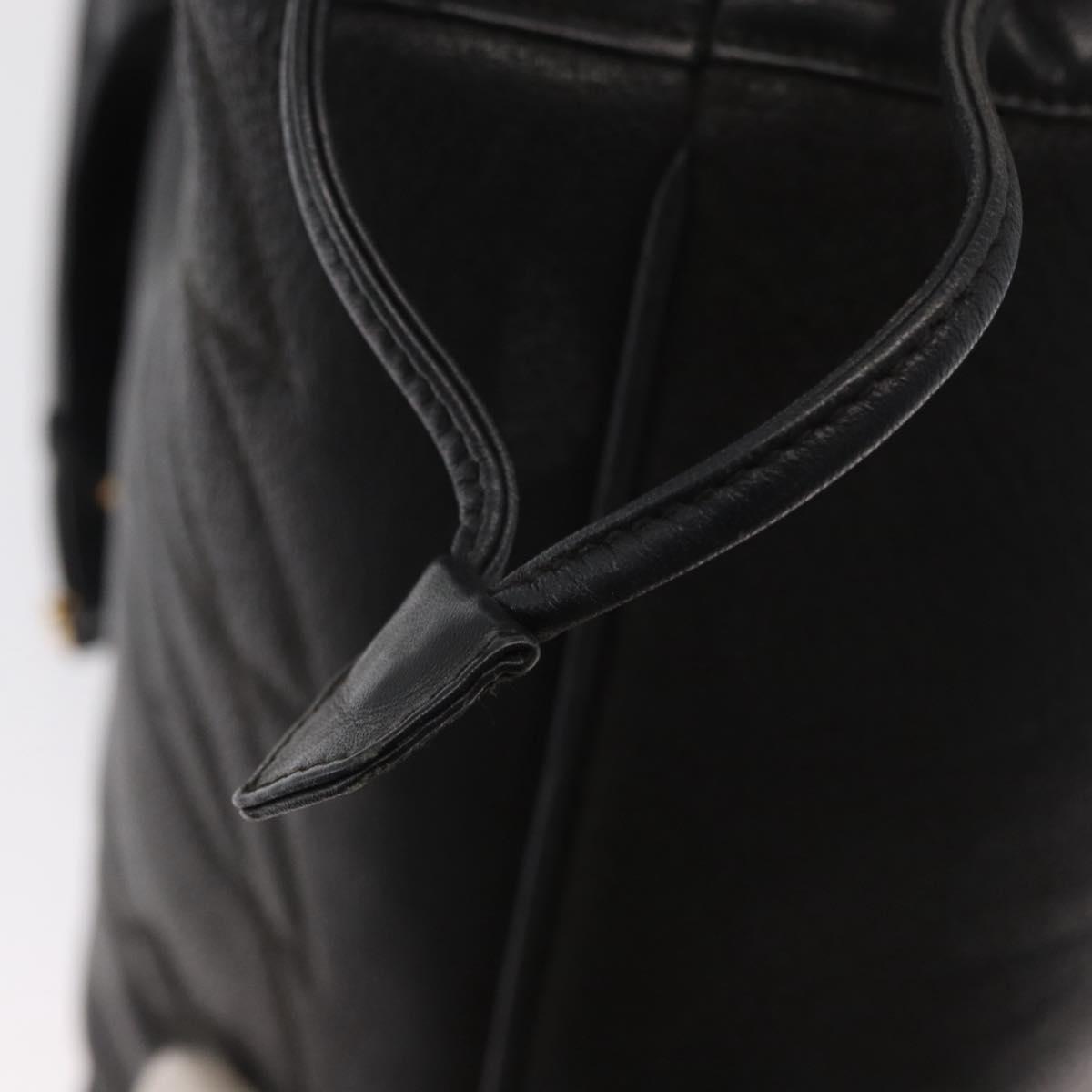 GUCCI Shoulder Bag Leather Black Gold Auth ep12642