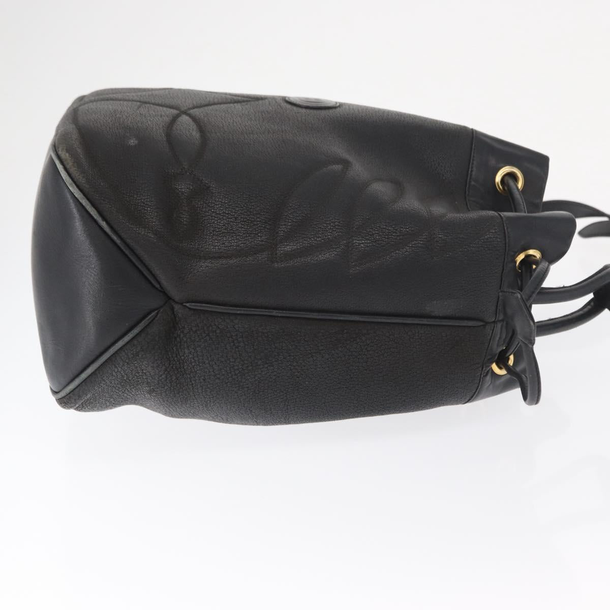 GUCCI Shoulder Bag Leather Black Gold Auth ep12642