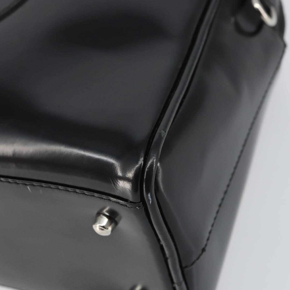 GUCCI Hand Bag Patent leather Black Silver 000 1274 0505 Auth ep12647