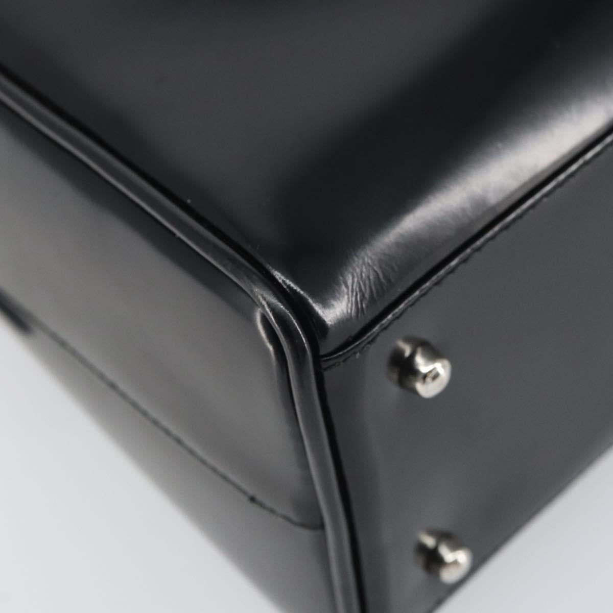 GUCCI Hand Bag Patent leather Black Silver 000 1274 0505 Auth ep12647