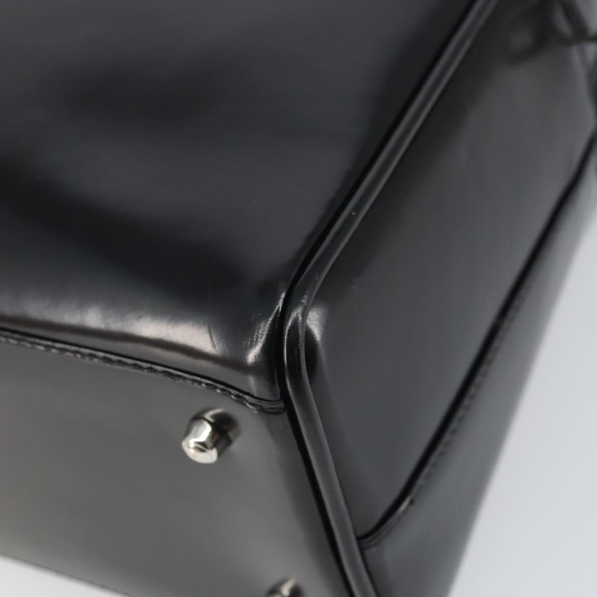 GUCCI Hand Bag Patent leather Black Silver 000 1274 0505 Auth ep12647