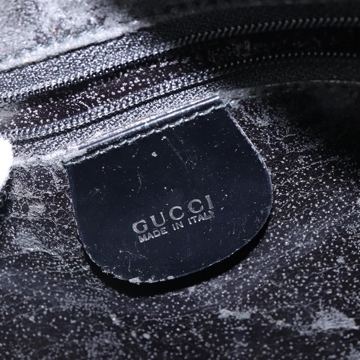 GUCCI Hand Bag Patent leather Black Silver 000 1274 0505 Auth ep12647
