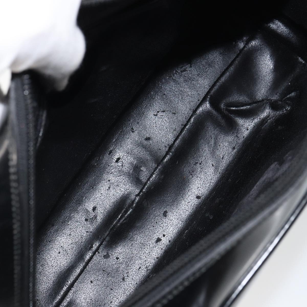 GUCCI Hand Bag Patent leather Black Silver 000 1274 0505 Auth ep12647