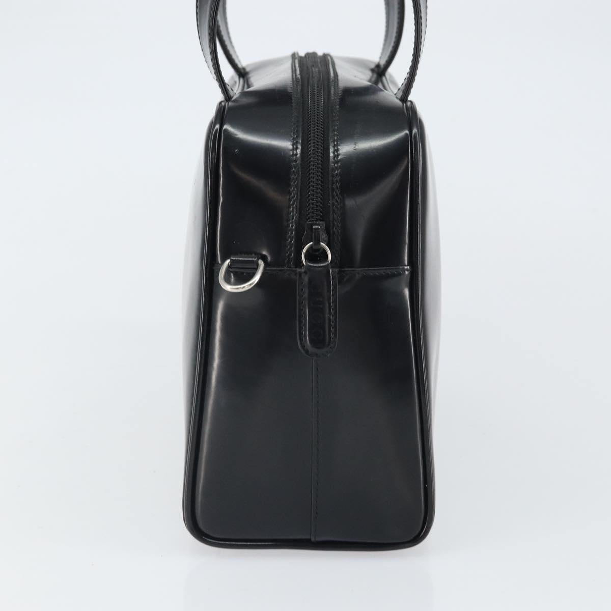 GUCCI Hand Bag Patent leather Black Silver 000 1274 0505 Auth ep12647
