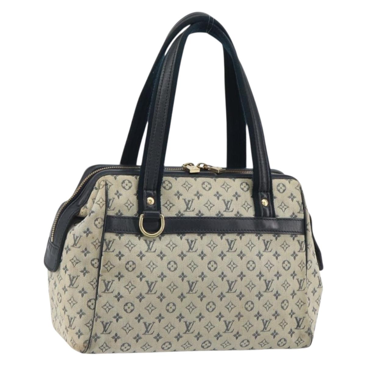 LOUIS VUITTON Monogram Mini Josephine PM Hand Bag Blue M92049 LV Auth ep12648