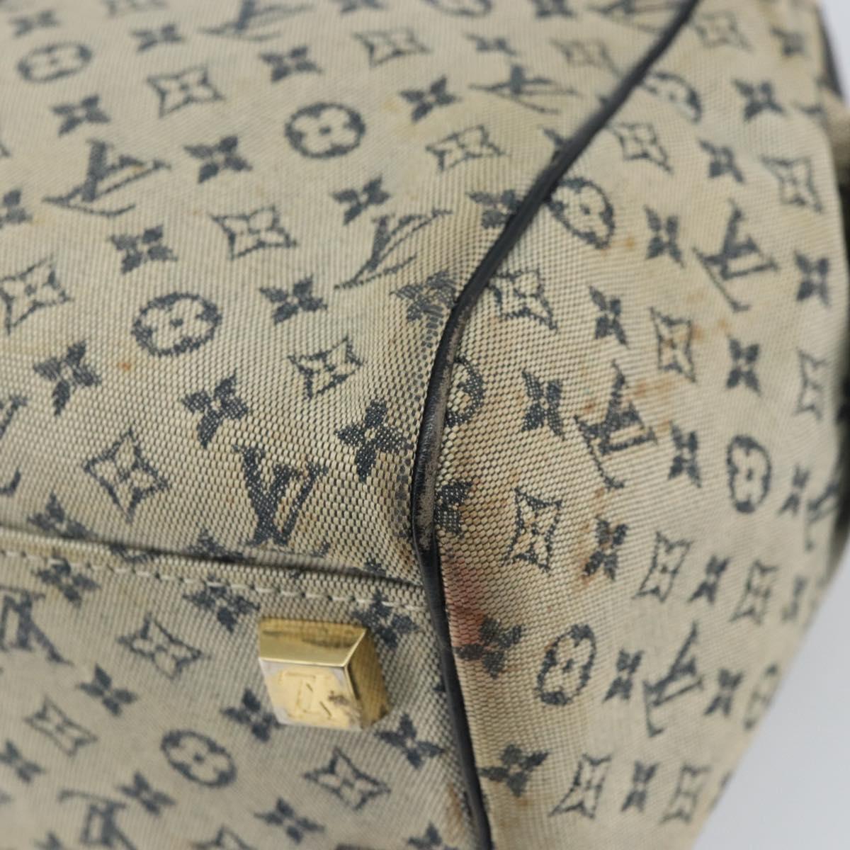 LOUIS VUITTON Monogram Mini Josephine PM Hand Bag Blue M92049 LV Auth ep12648