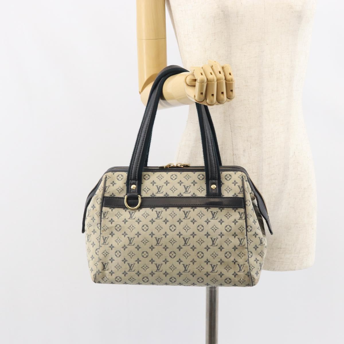 LOUIS VUITTON Monogram Mini Josephine PM Hand Bag Blue M92049 LV Auth ep12648
