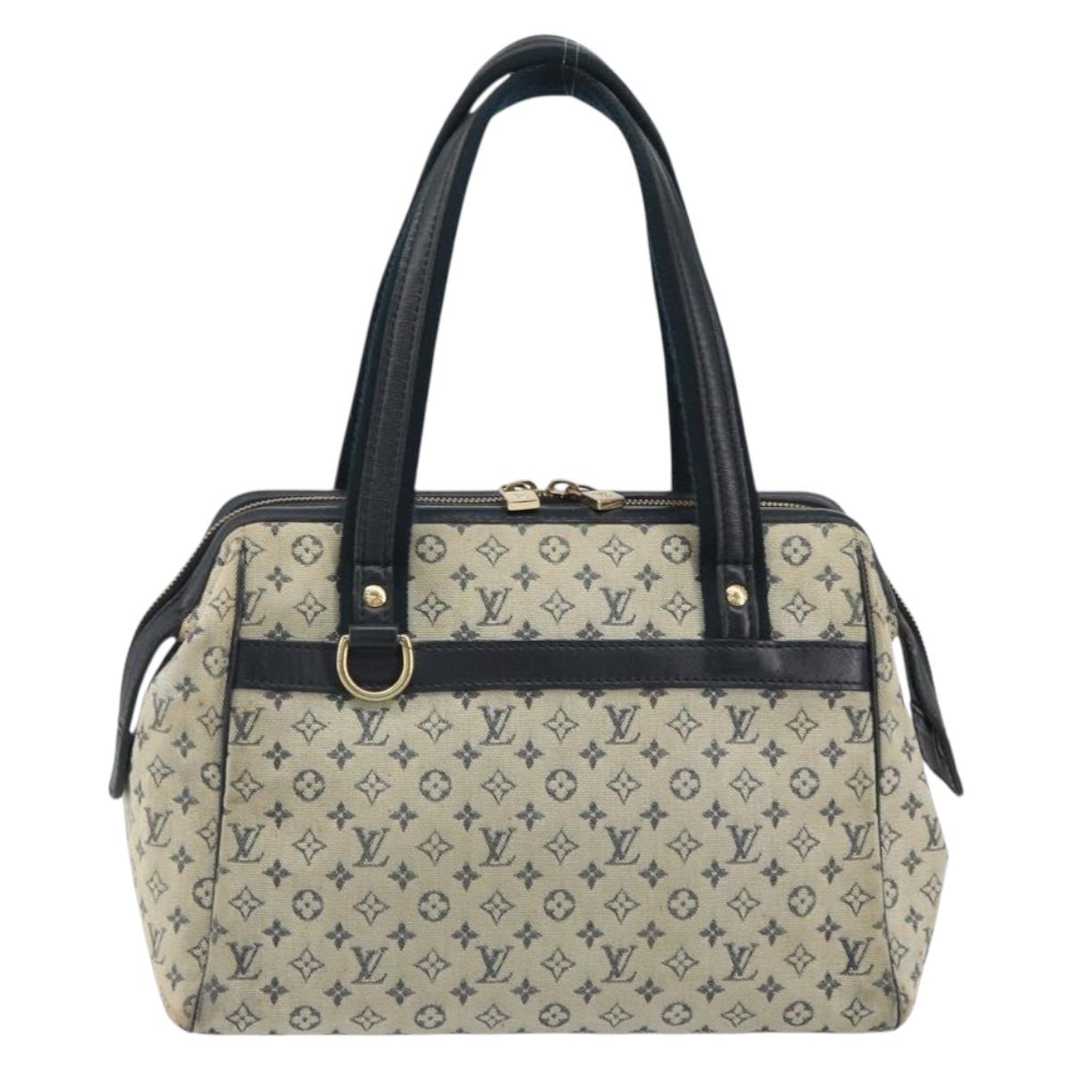 LOUIS VUITTON Monogram Mini Josephine PM Hand Bag Blue M92049 LV Auth ep12648