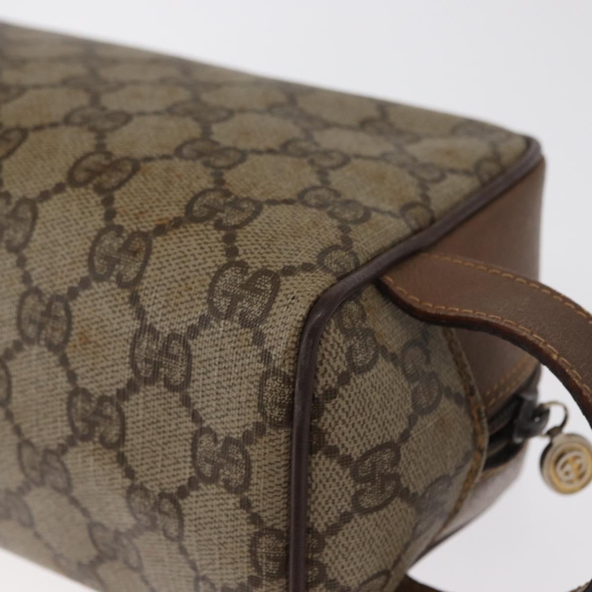 GUCCI GG Supreme Clutch Bag PVC Beige Gold 014 122 6087 Auth ep12649