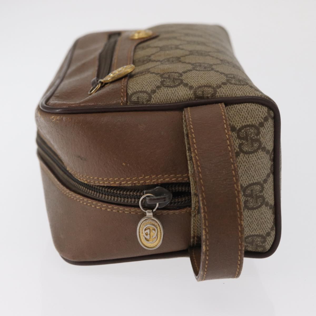 GUCCI GG Supreme Clutch Bag PVC Beige Gold 014 122 6087 Auth ep12649