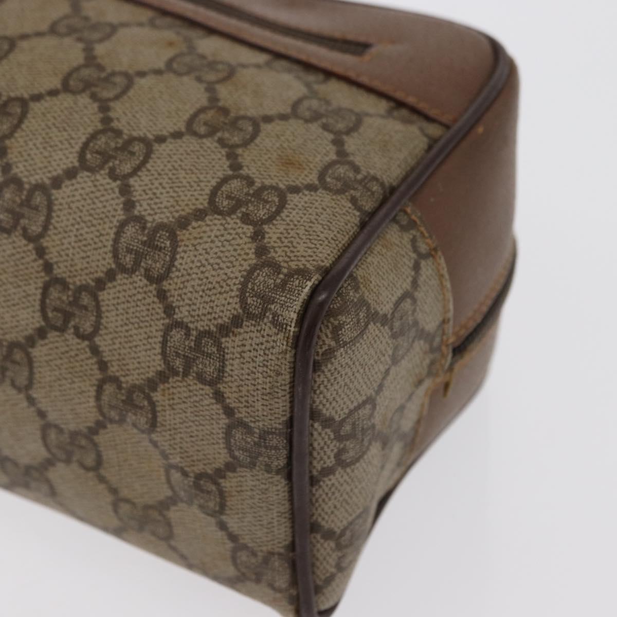 GUCCI GG Supreme Clutch Bag PVC Beige Gold 014 122 6087 Auth ep12649