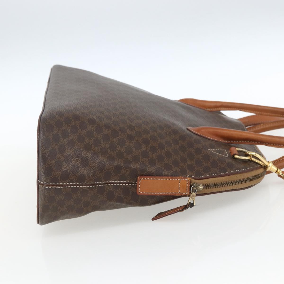 CELINE Macadam Canvas Hand Bag PVC Leather 2way Brown Gold Auth ep12650