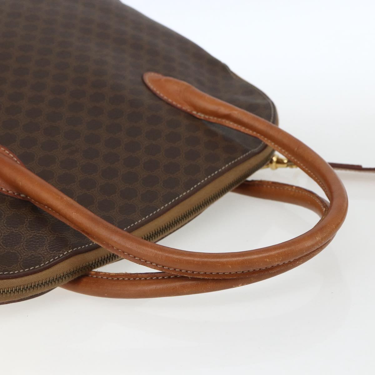 CELINE Macadam Canvas Hand Bag PVC Leather 2way Brown Gold Auth ep12650