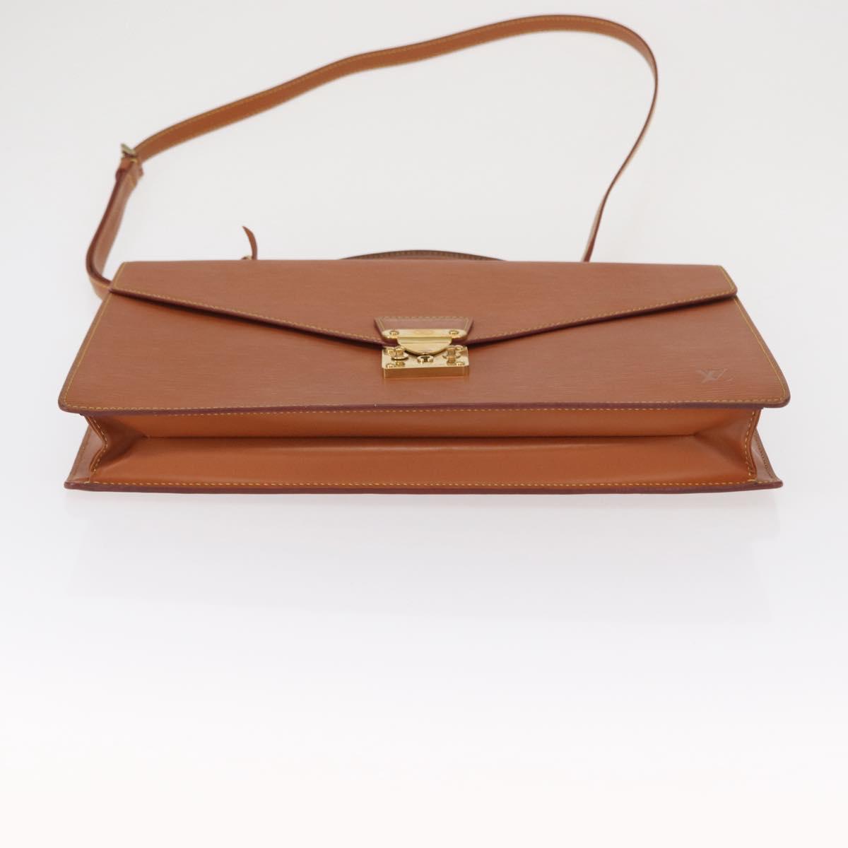 LOUIS VUITTON Epi Porte Documents Bandouliere Brown M54468 Auth ep12652