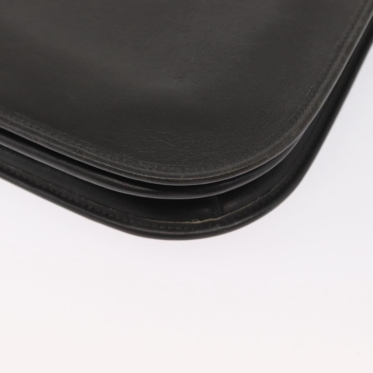 Christian Dior Shoulder Bag Leather Gray Gold Auth ep12656