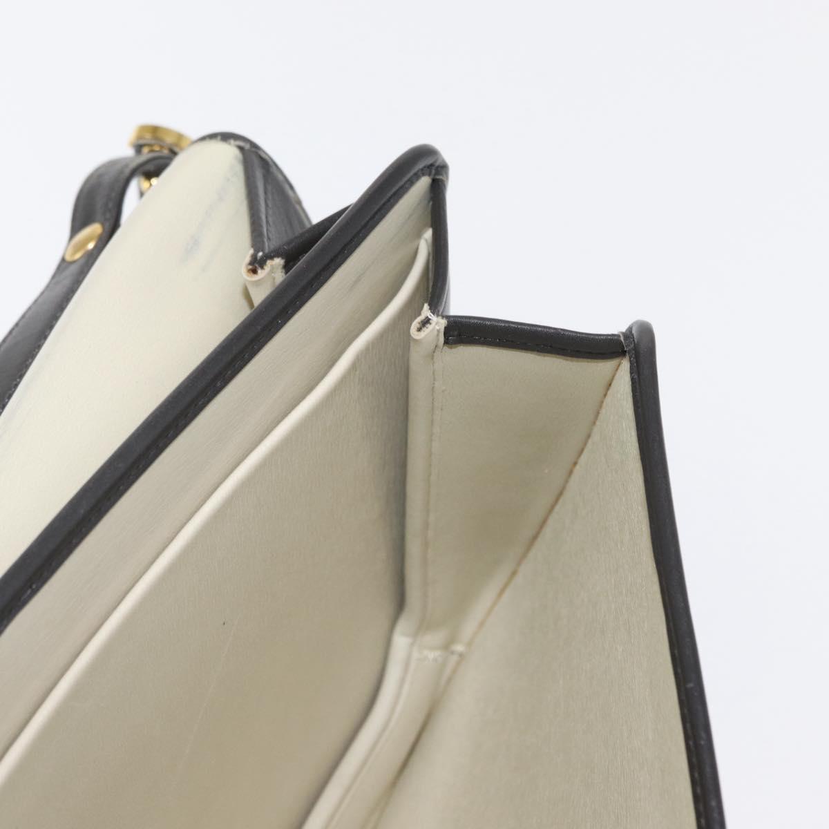 Christian Dior Shoulder Bag Leather Gray Gold Auth ep12656