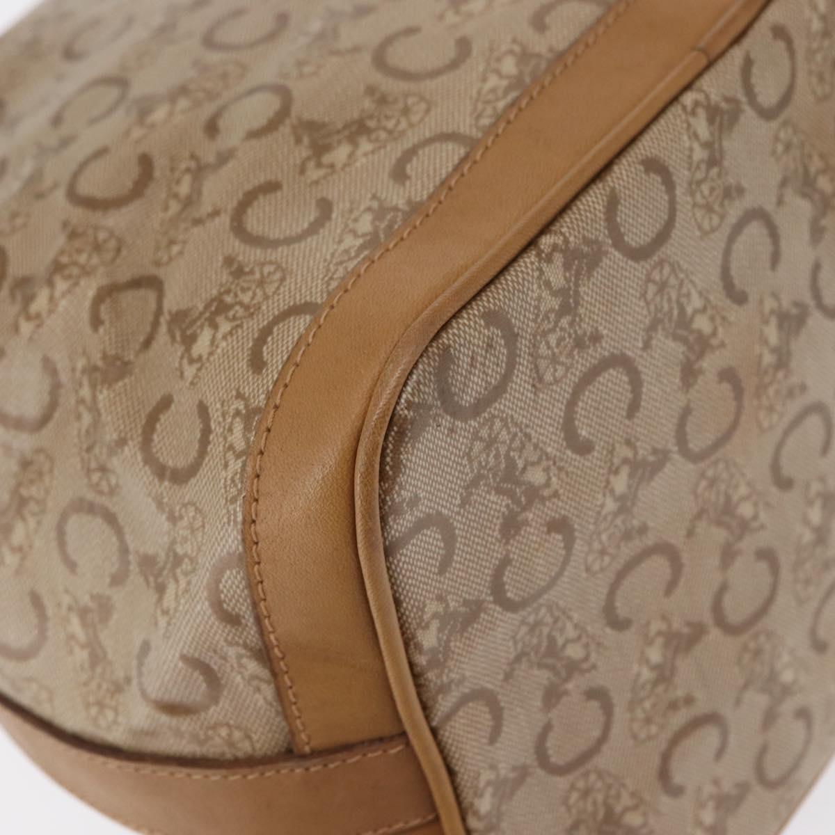 CELINE C Macadam Canvas Shoulder Bag PVC Beige Gold Auth ep12661