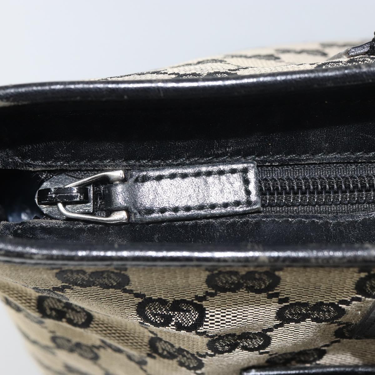 GUCCI GG Canvas Tote Bag Navy Silver 019 0426 2404 Auth ep12675