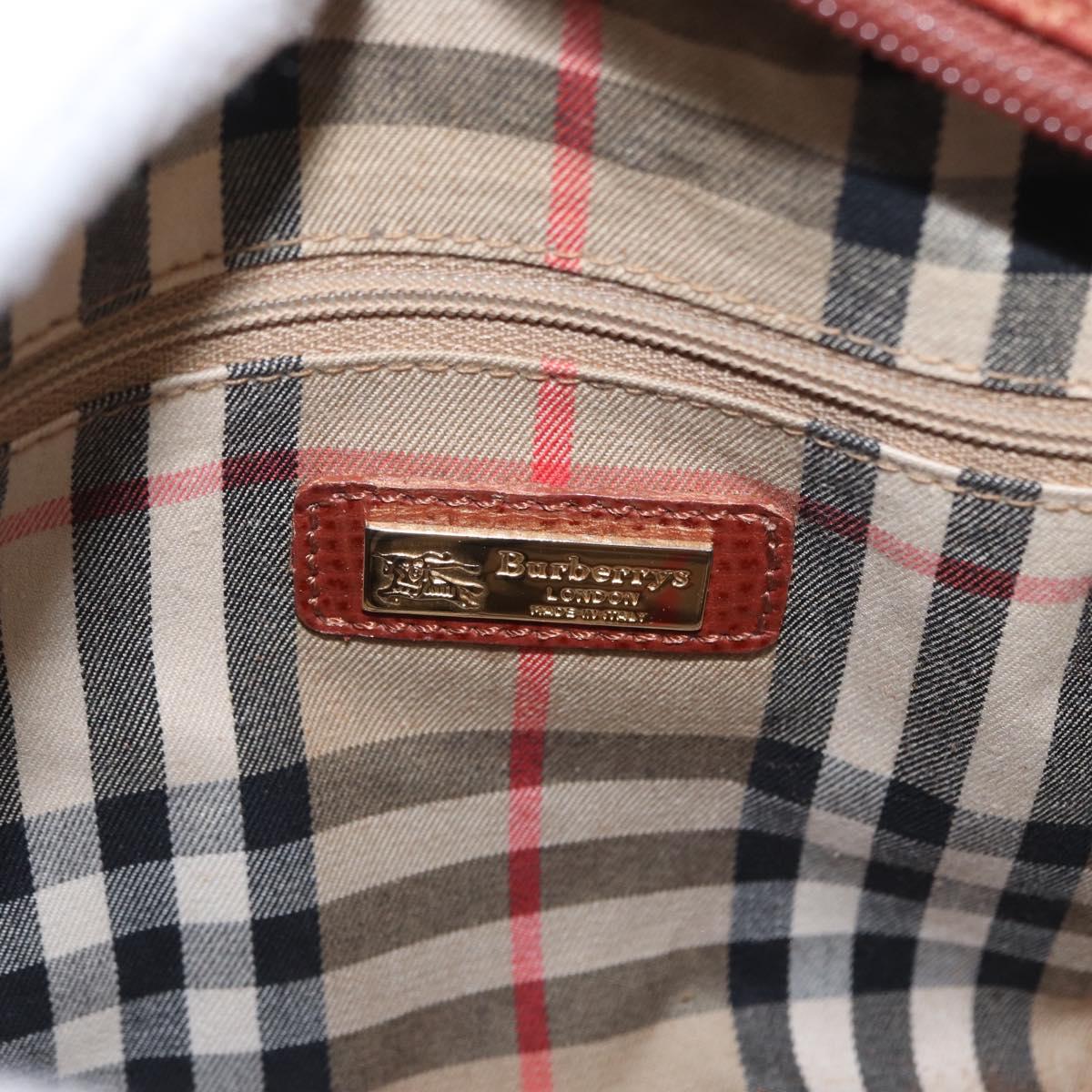 Burberrys Shoulder Bag Leather Brown Gold Auth ep12677