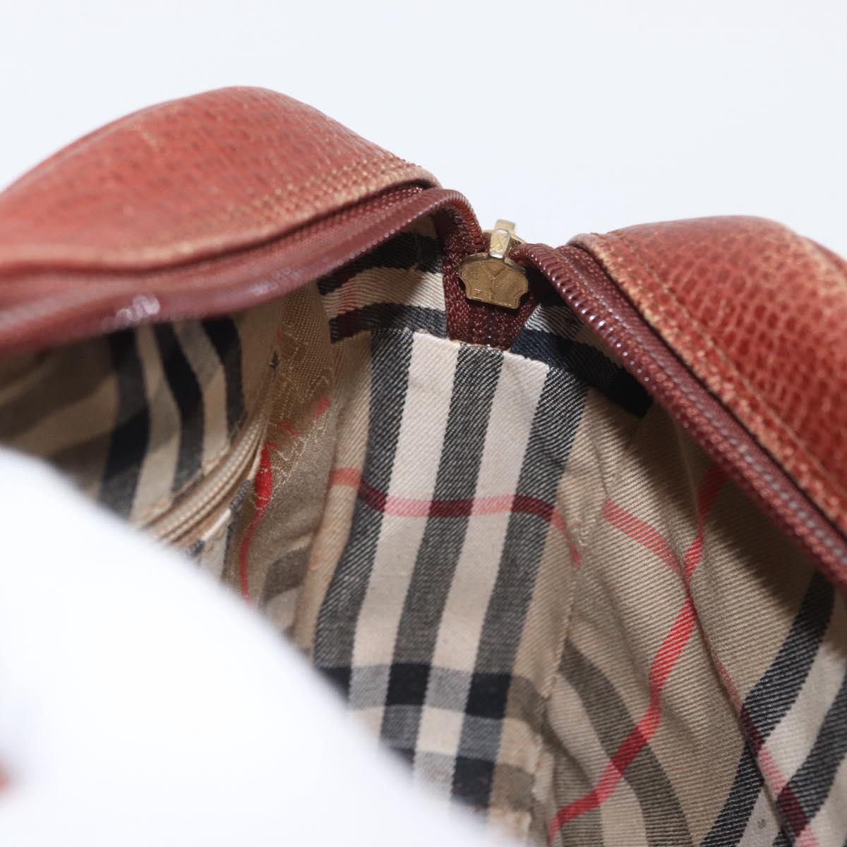 Burberrys Shoulder Bag Leather Brown Gold Auth ep12677