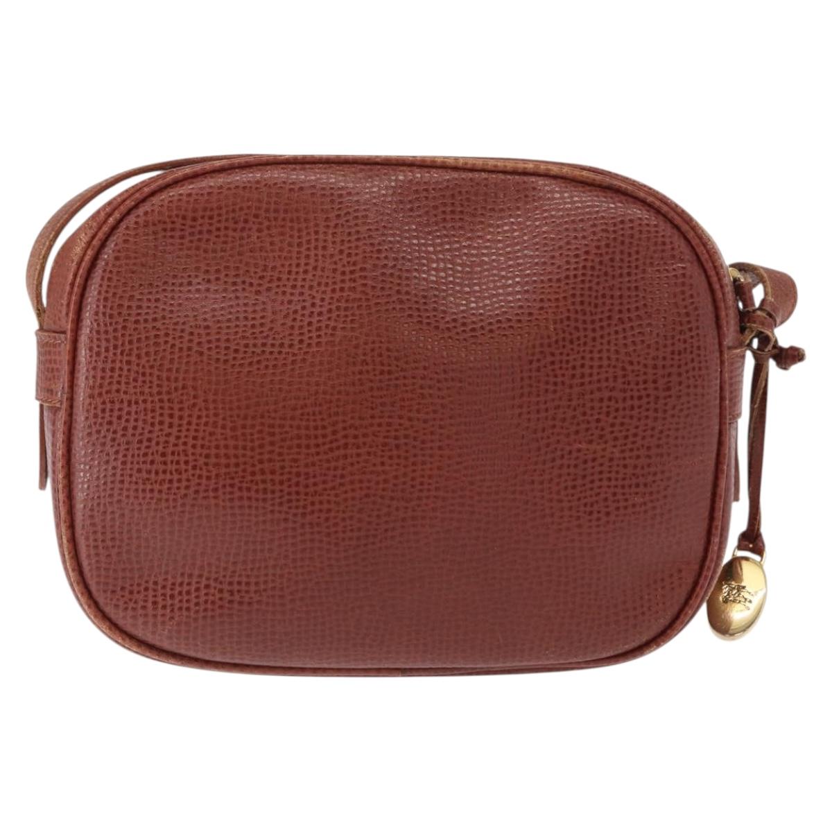 Burberrys Shoulder Bag Leather Brown Gold Auth ep12677