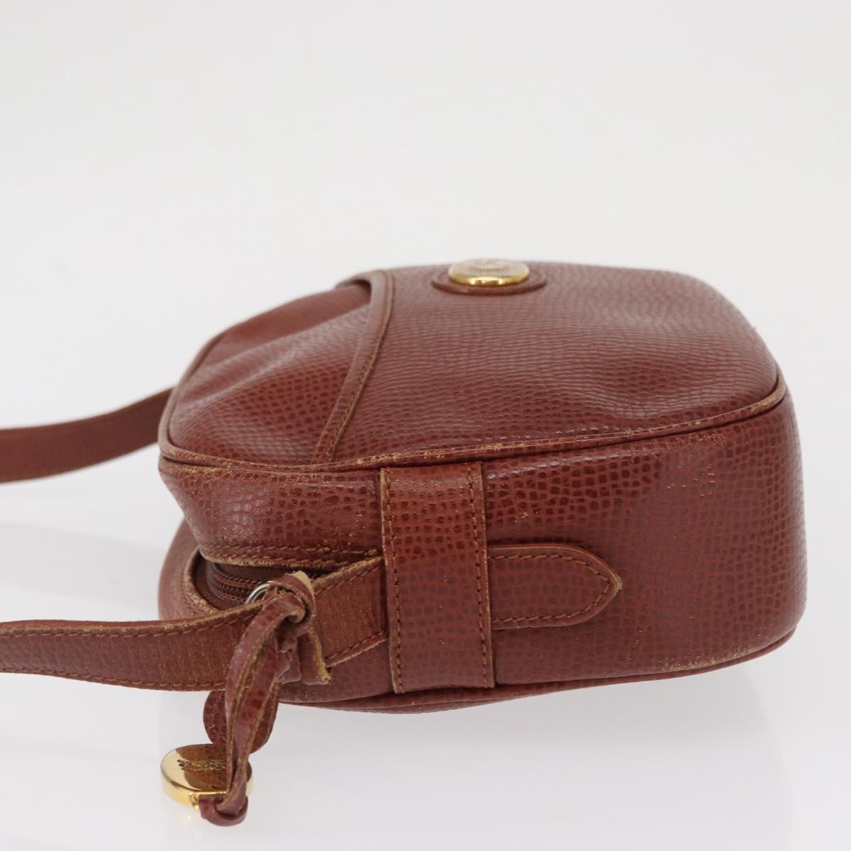 Burberrys Shoulder Bag Leather Brown Gold Auth ep12677