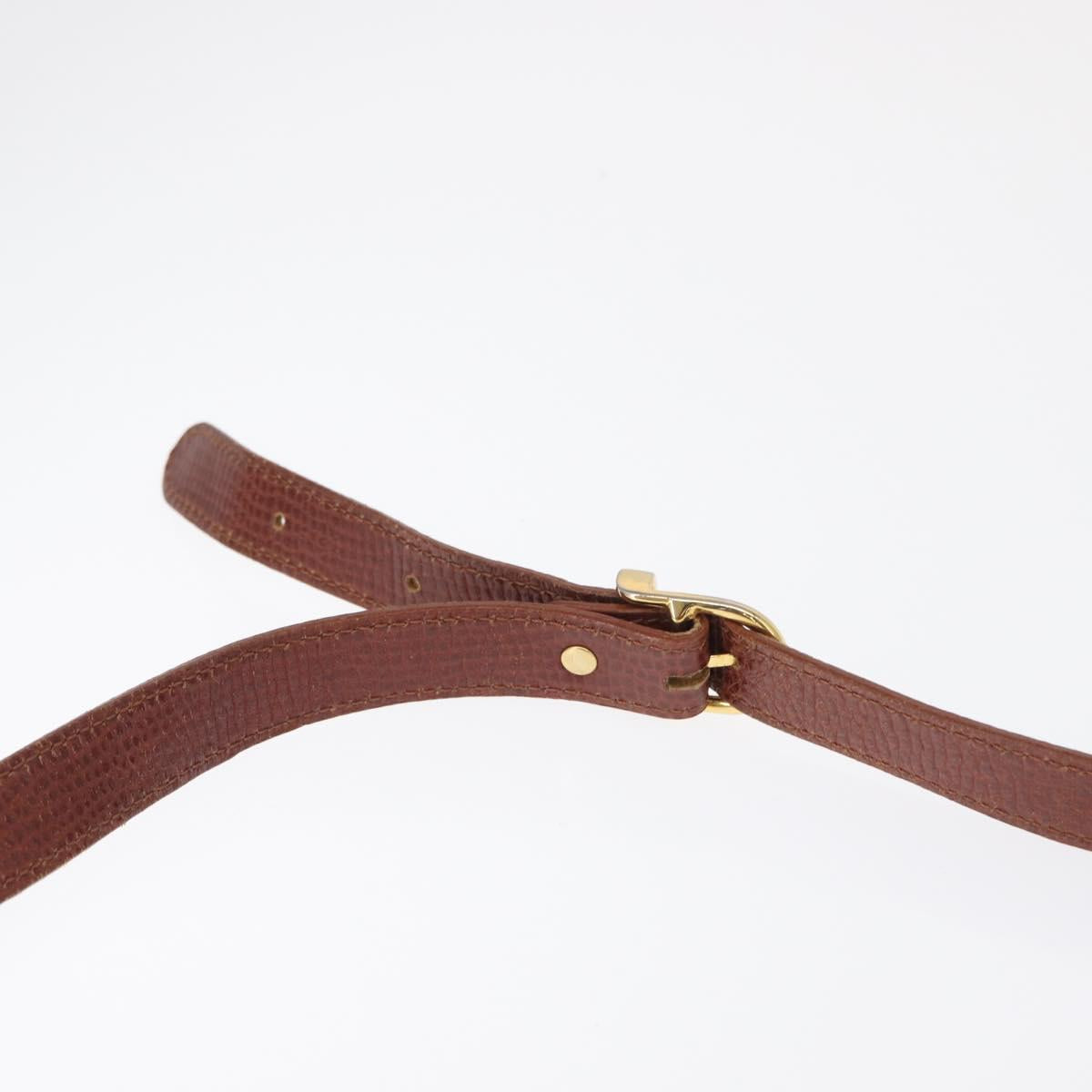Burberrys Shoulder Bag Leather Brown Gold Auth ep12677