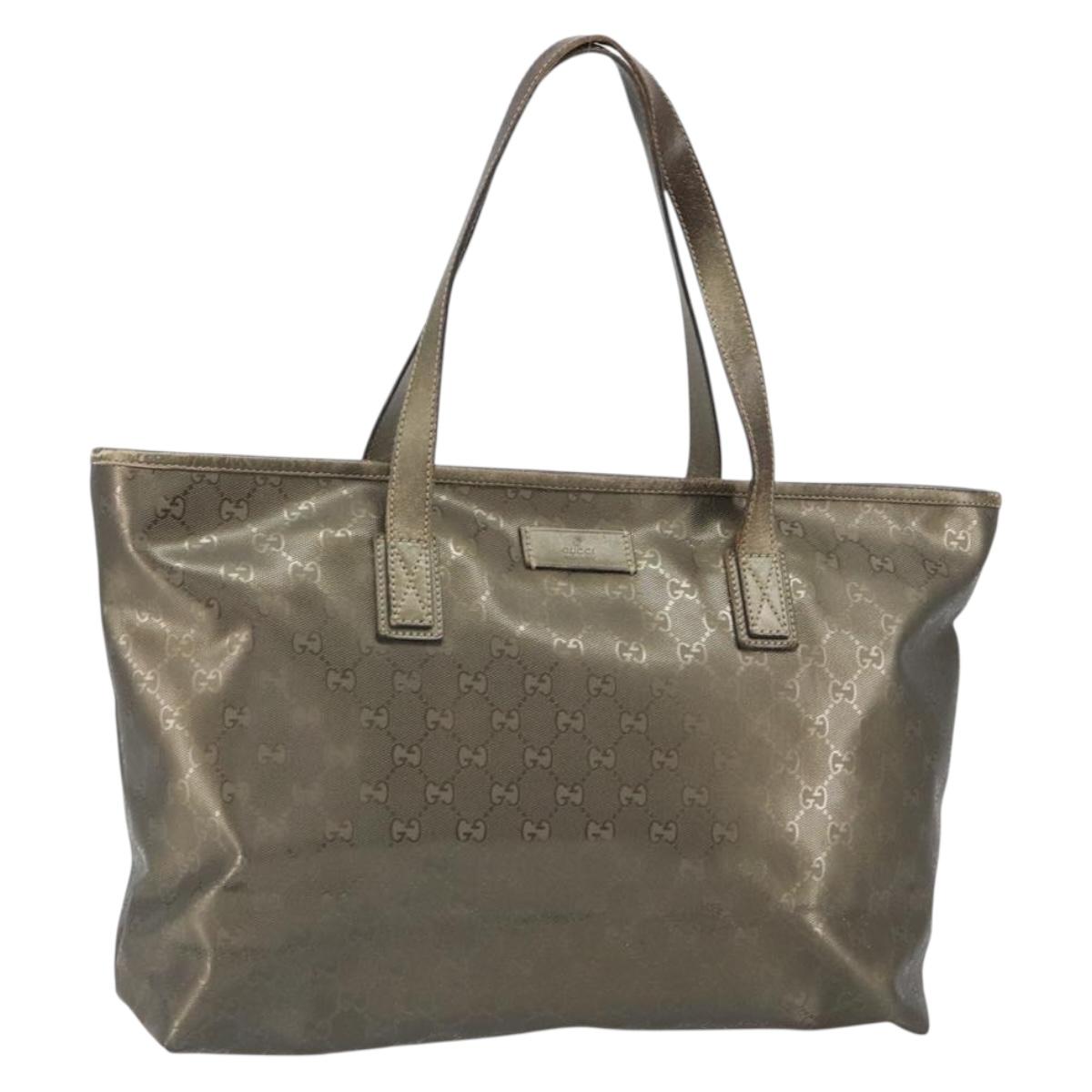 GUCCI GG implementation Tote Bag PVC Gold 211137 Auth ep12678
