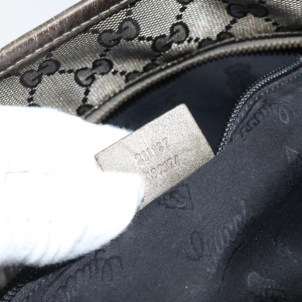 GUCCI GG implementation Tote Bag PVC Gold 211137 Auth ep12678