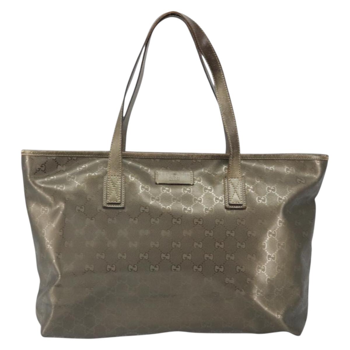 GUCCI GG implementation Tote Bag PVC Gold 211137 Auth ep12678
