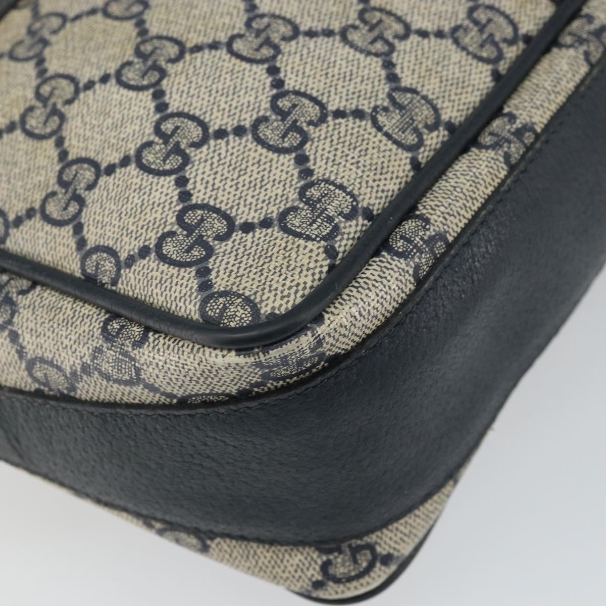 GUCCI GG Supreme Sherry Line Shoulder Bag PVC Navy Gold 001 56 0860 Auth ep12680
