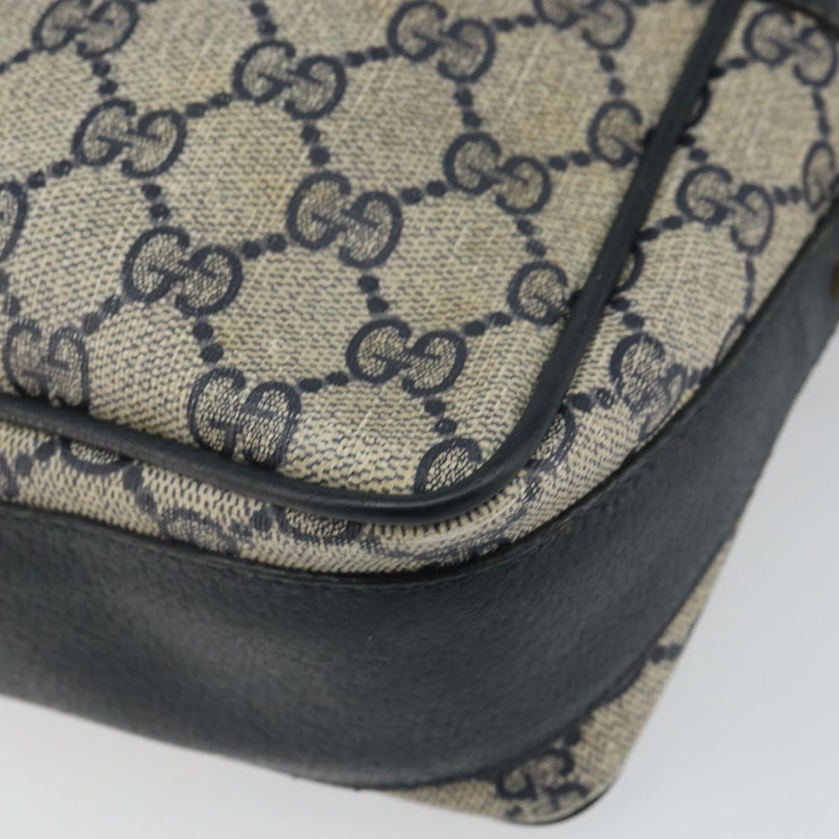 GUCCI GG Supreme Sherry Line Shoulder Bag PVC Navy Gold 001 56 0860 Auth ep12680