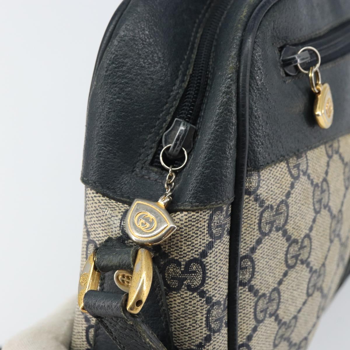 GUCCI GG Supreme Sherry Line Shoulder Bag PVC Navy Gold 001 56 0860 Auth ep12680