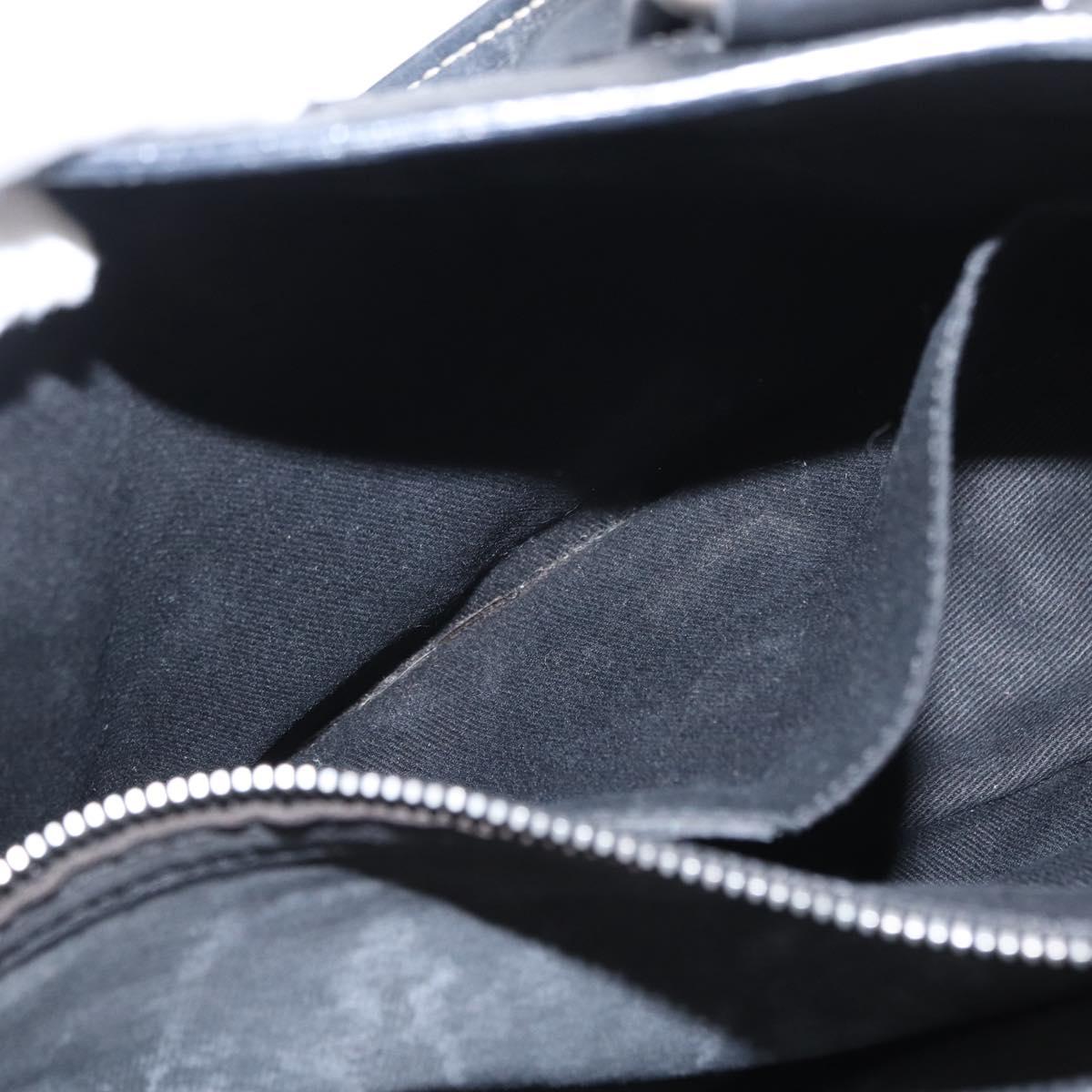 CELINE Boogie Hand Bag Leather Black Silver Auth ep12681