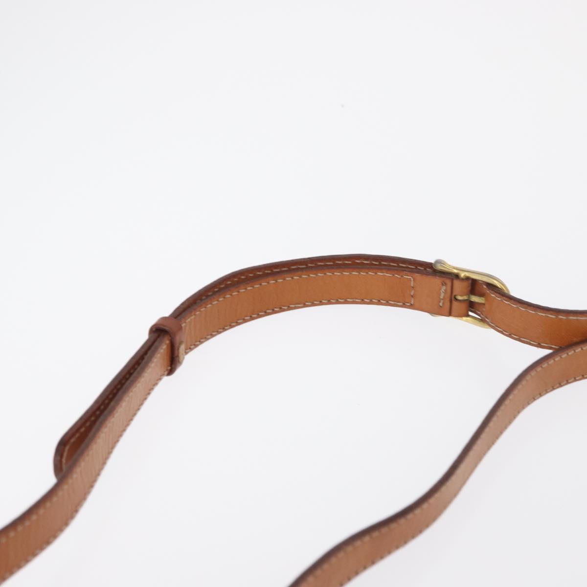 CELINE Macadam Canvas Shoulder Bag PVC Leather Brown Gold Auth ep12686