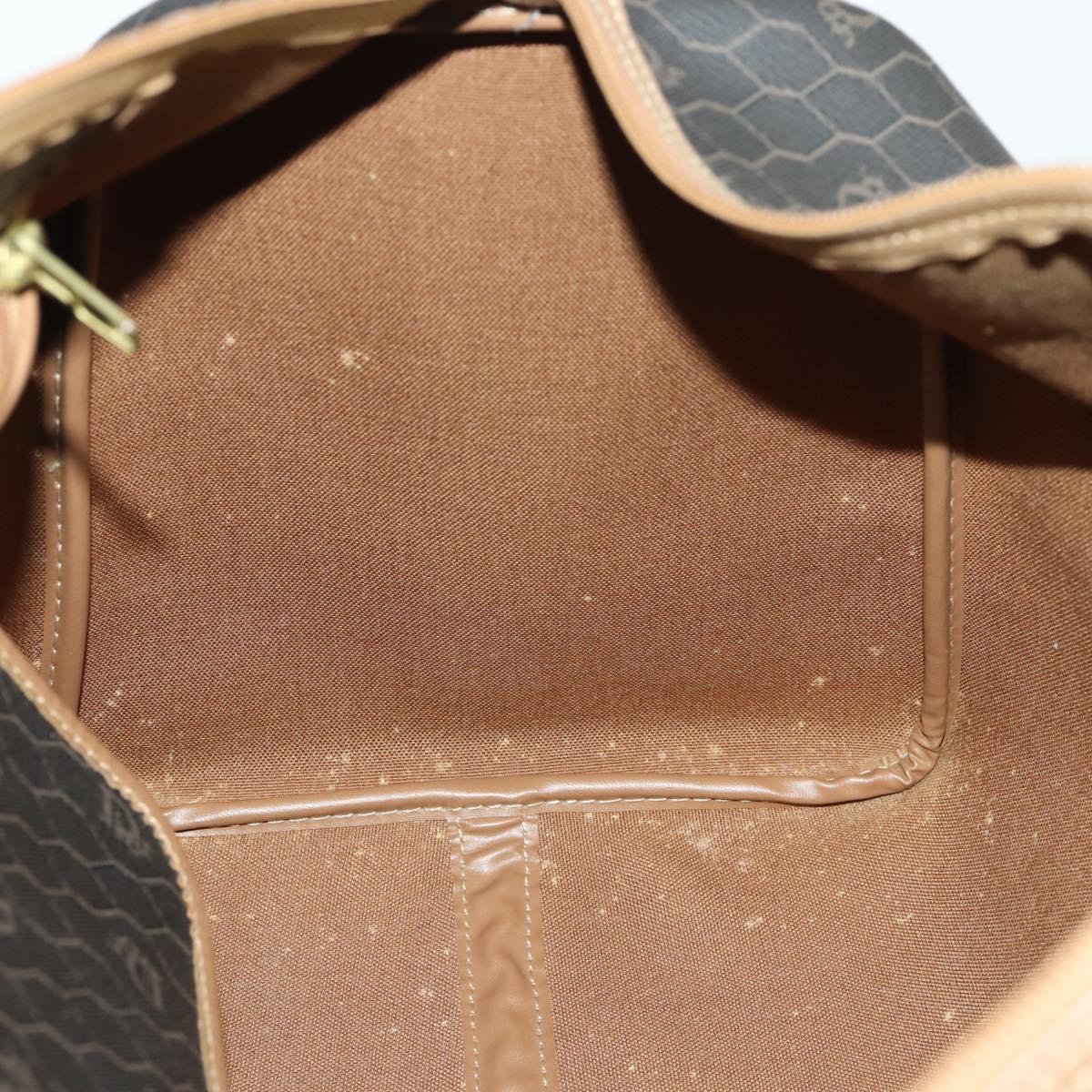 Christian Dior Honeycomb Canvas Boston Bag PVC Black Gold Auth ep12688