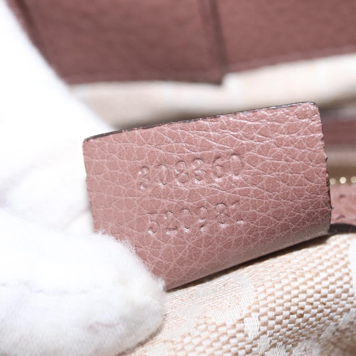 GUCCI Bamboo Hand Bag Leather 2way Pink Gold 308360 Auth ep12689
