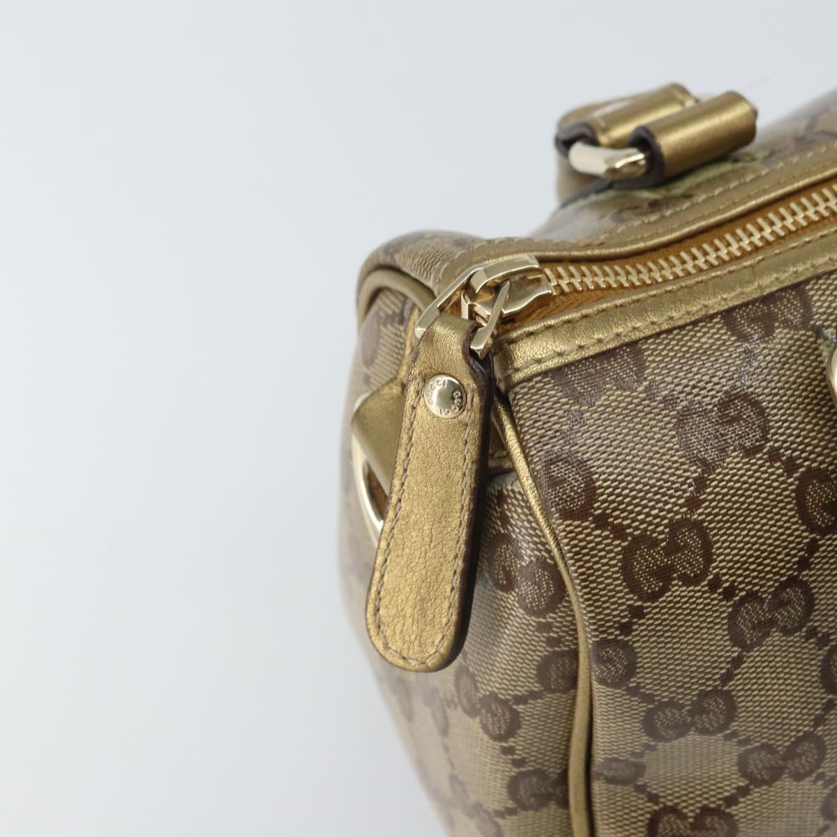 GUCCI GG Crystal Hand Bag Beige Gold 193604 Auth ep12691