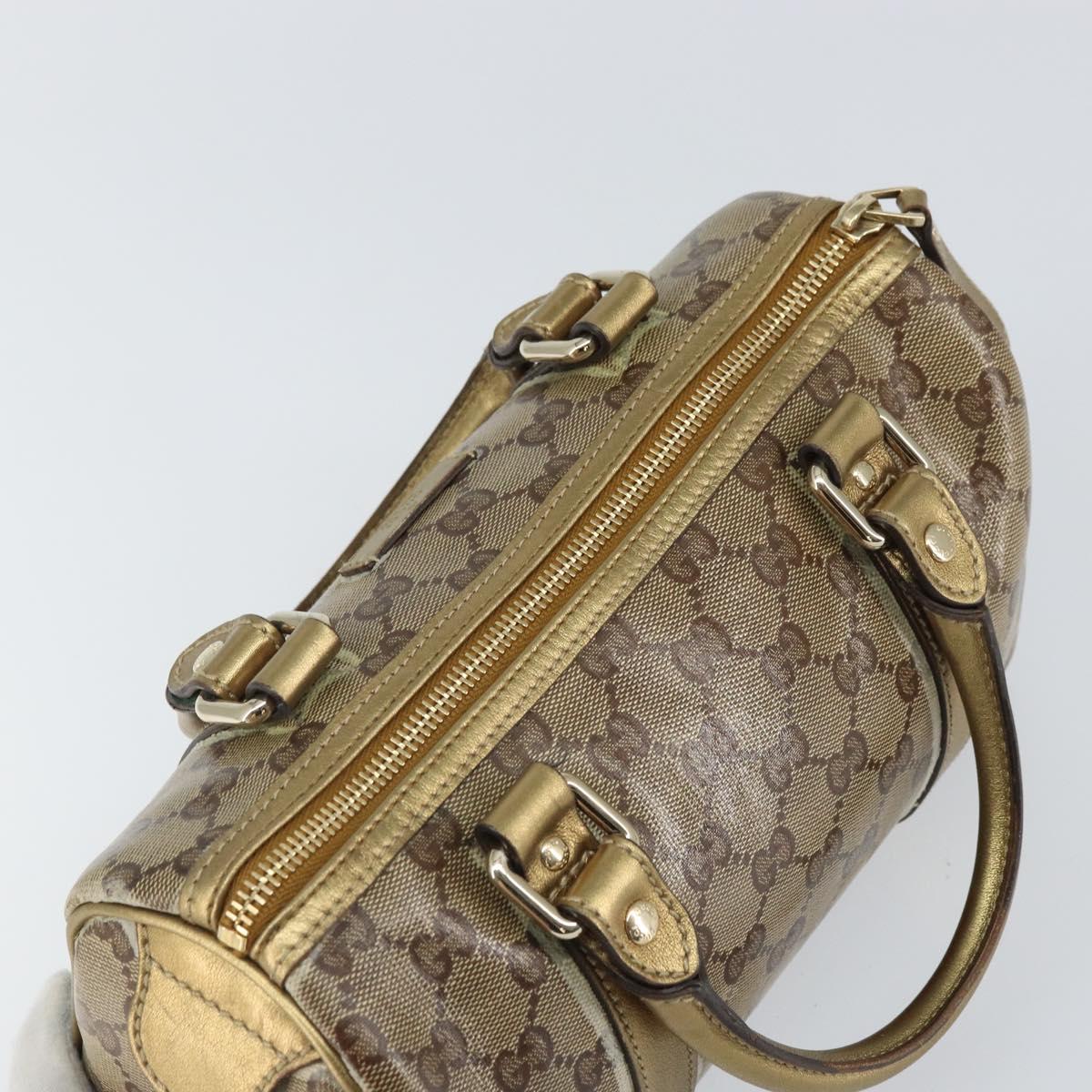 GUCCI GG Crystal Hand Bag Beige Gold 193604 Auth ep12691
