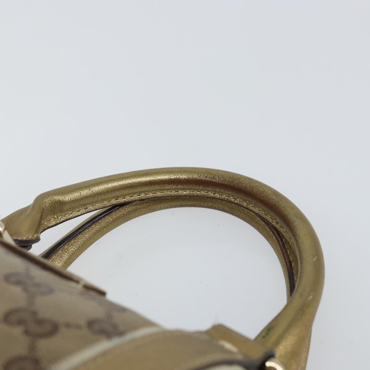 GUCCI GG Crystal Hand Bag Beige Gold 193604 Auth ep12691
