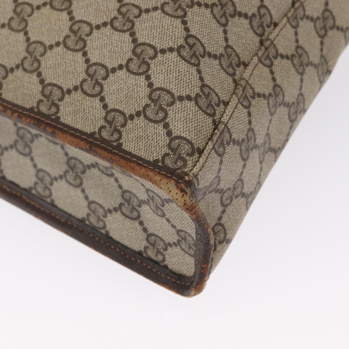 GUCCI GG Supreme Web Sherry Line Tote Bag PVC Beige Gold 010 378 Auth ep12692