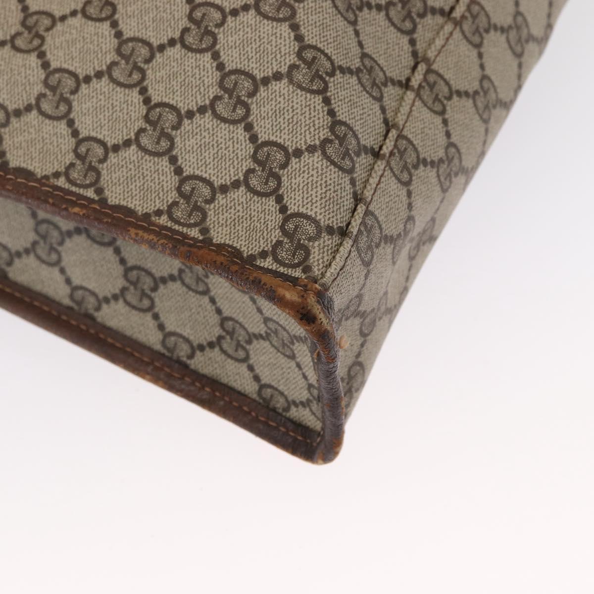 GUCCI GG Supreme Web Sherry Line Tote Bag PVC Beige Gold 010 378 Auth ep12692