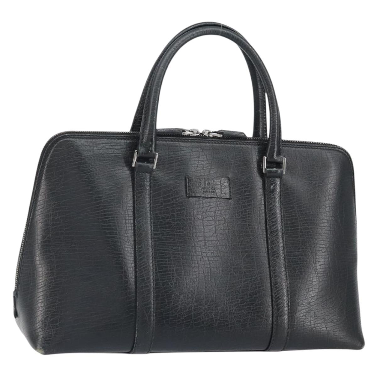 GUCCI Hand Bag Leather Black Silver 114537 Auth ep12699