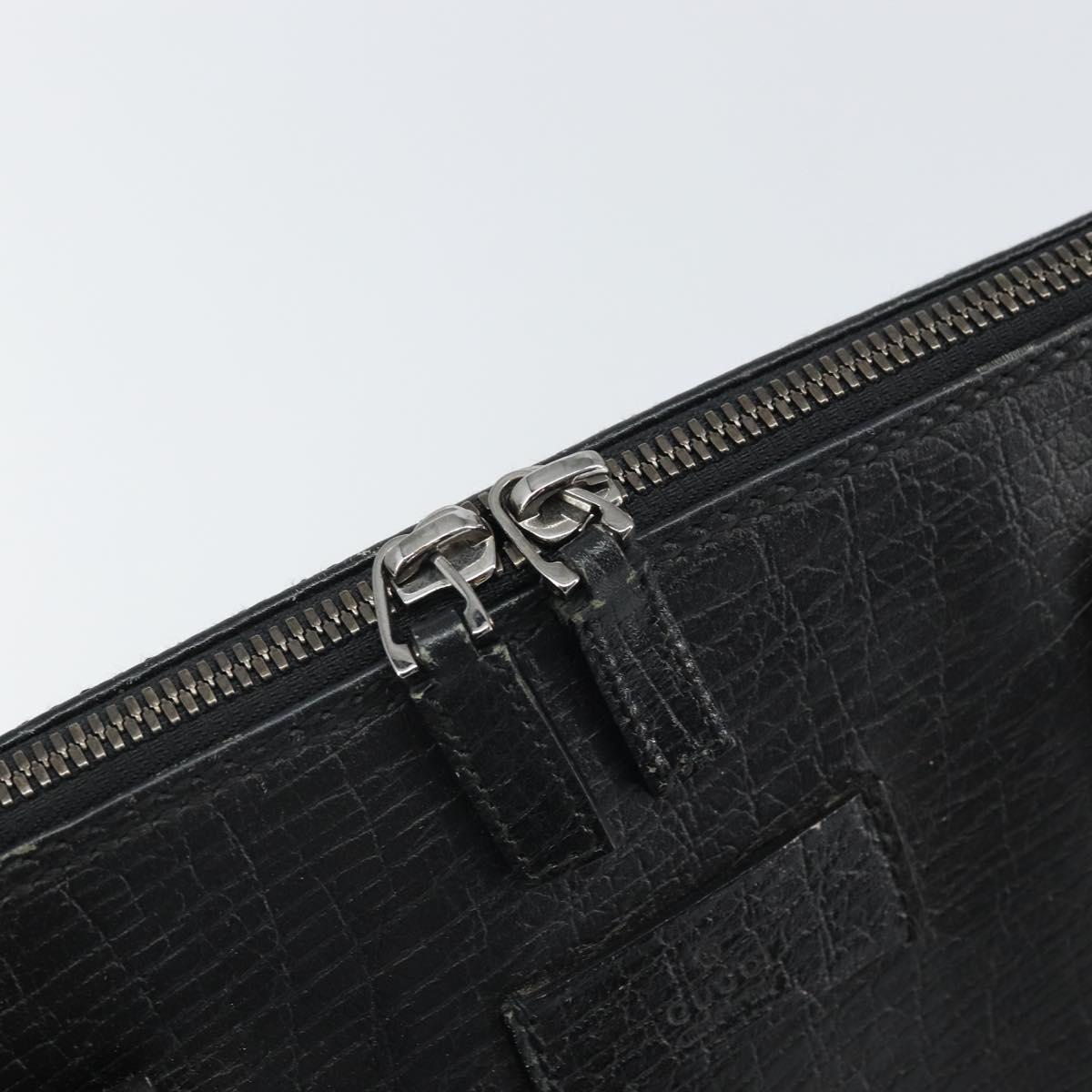 GUCCI Hand Bag Leather Black Silver 114537 Auth ep12699