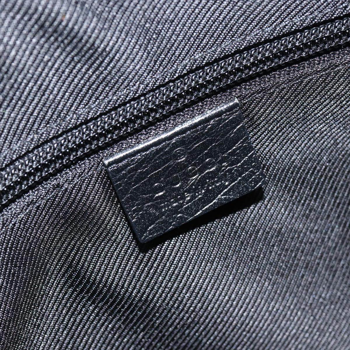 GUCCI Hand Bag Leather Black Silver 114537 Auth ep12699