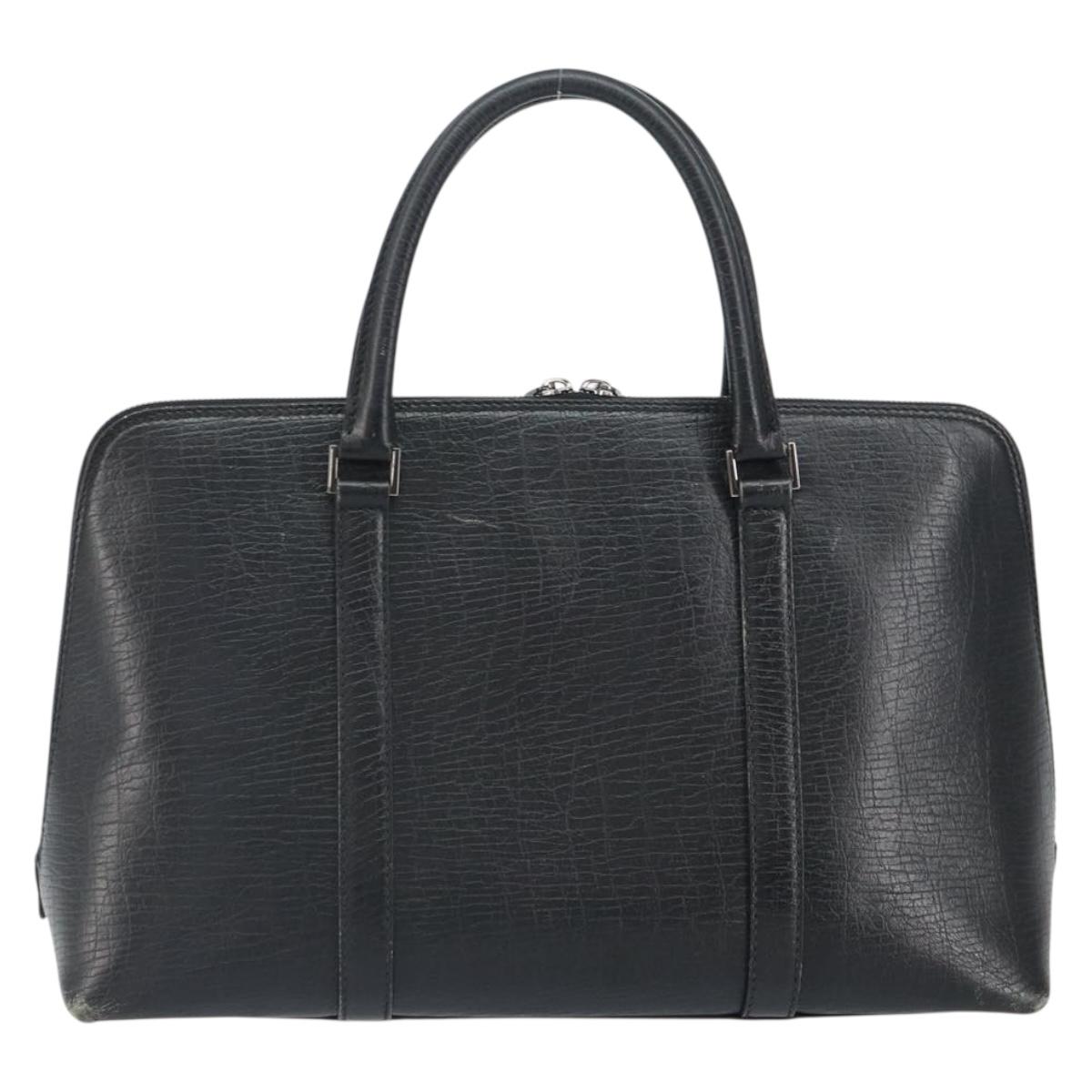 GUCCI Hand Bag Leather Black Silver 114537 Auth ep12699