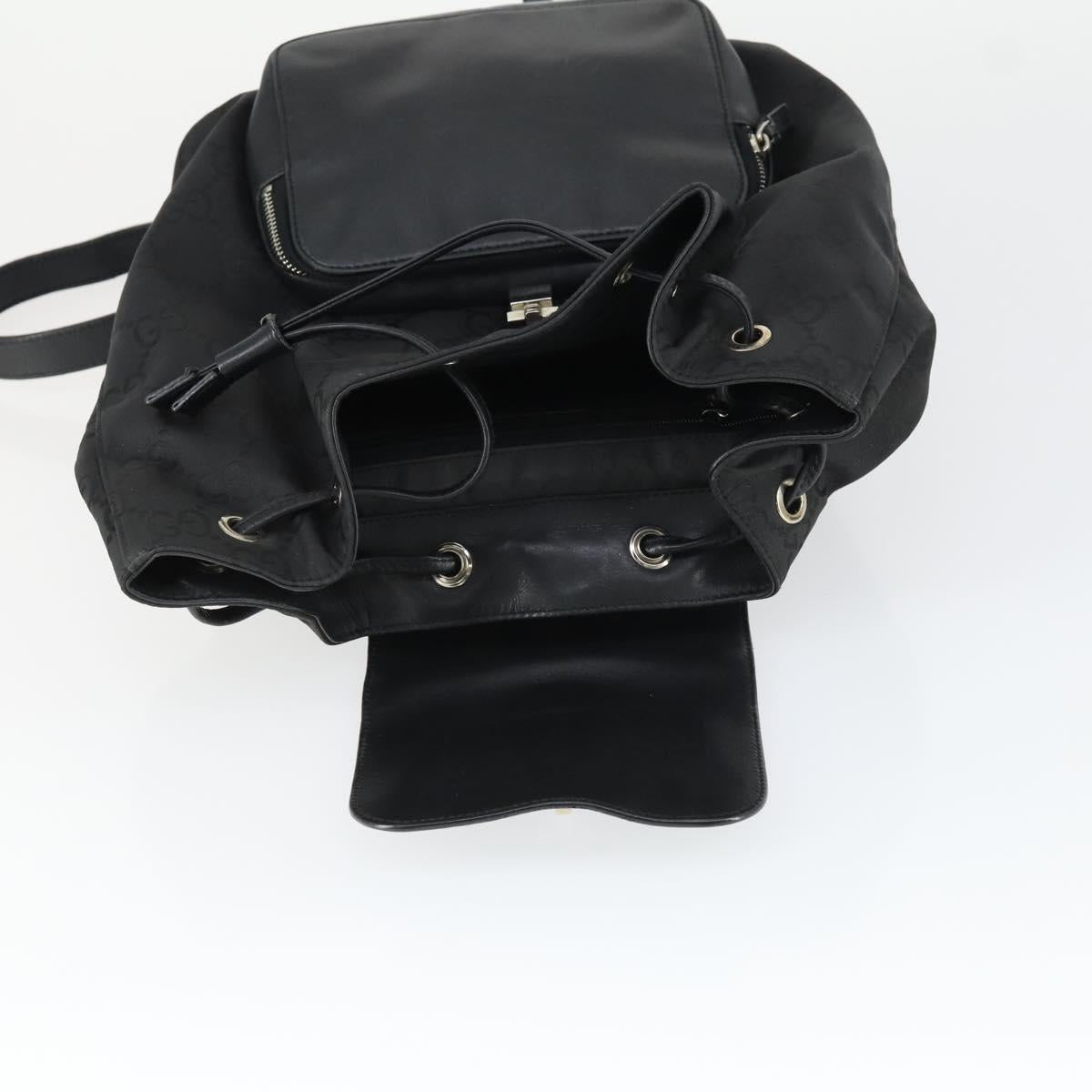 GUCCI GG Canvas Backpack Black Silver 003 0245 Auth ep12708