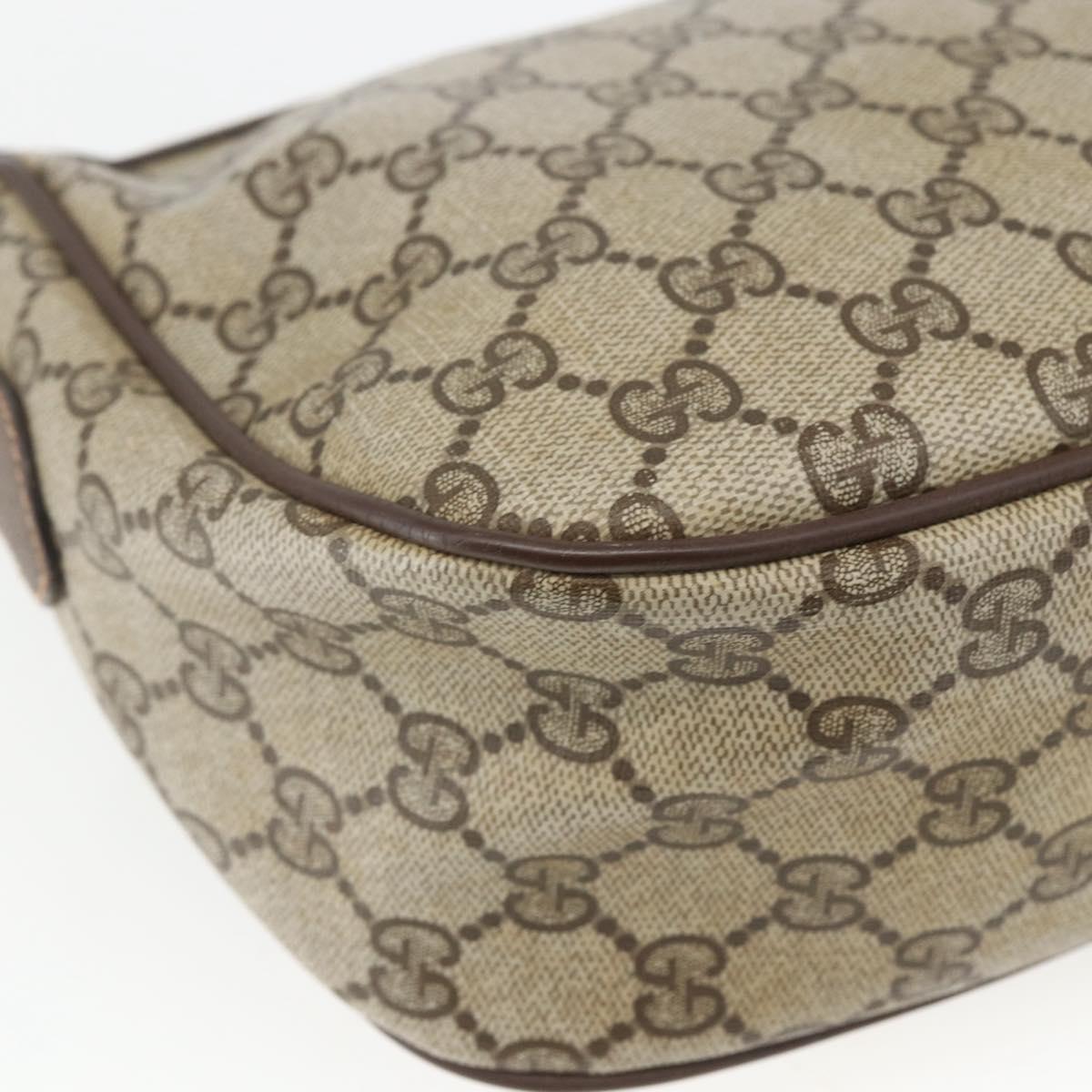 GUCCI GG Supreme Web Sherry Line Bag PVC Beige Gold 89 02 032 Auth ep12711