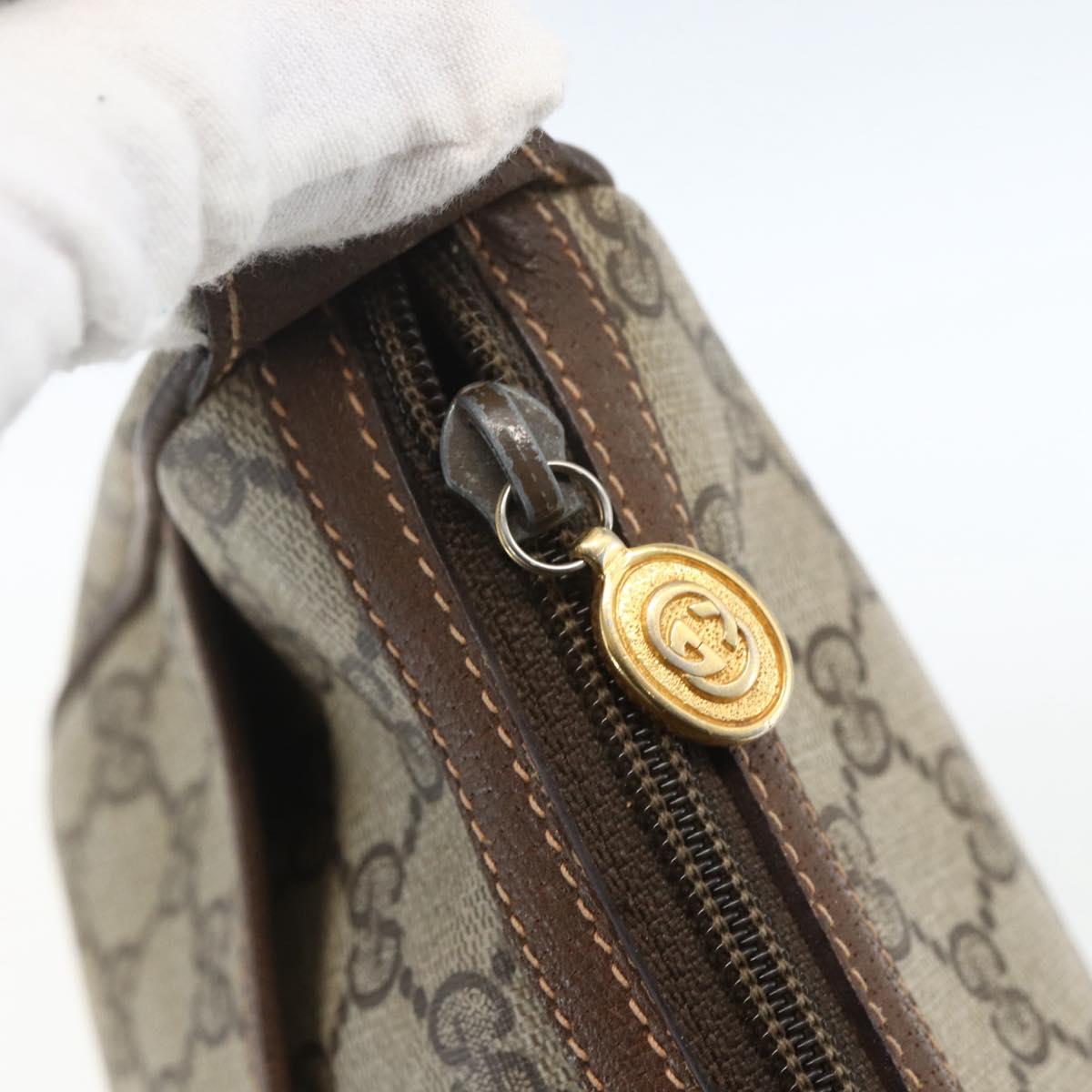 GUCCI GG Supreme Web Sherry Line Bag PVC Beige Gold 89 02 032 Auth ep12711