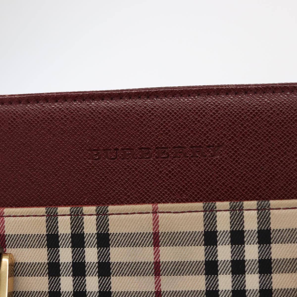 BURBERRY Nova Check Hand Bag Canvas Beige Gold Auth ep12712